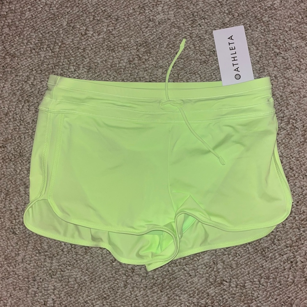 Neon yellow athleta surge swim short
